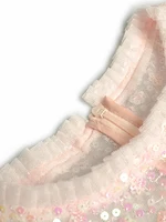 Seasixiang-فستان ماكسي شبكي نسائي ، برقبة دائرية ، كم فانوس ، تطريز ترتر ، كشكش ، فستان حفلة عتيق ، موضة خريف 1