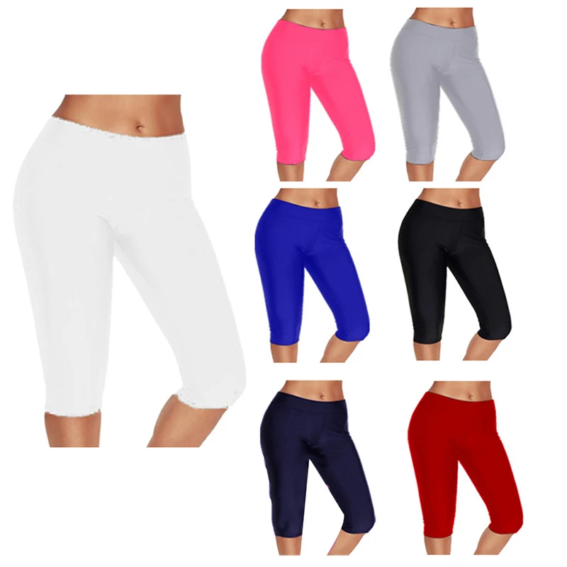 

Elastic Waist Cycling Sports Shorts Women Yoga Pants Quick Dry 3/4 Running Trouser Female Crop Gym Leggings Fitness Tights