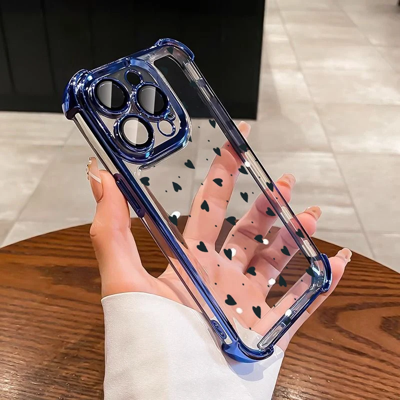 Plating Little Love Heart Phone Case Cover