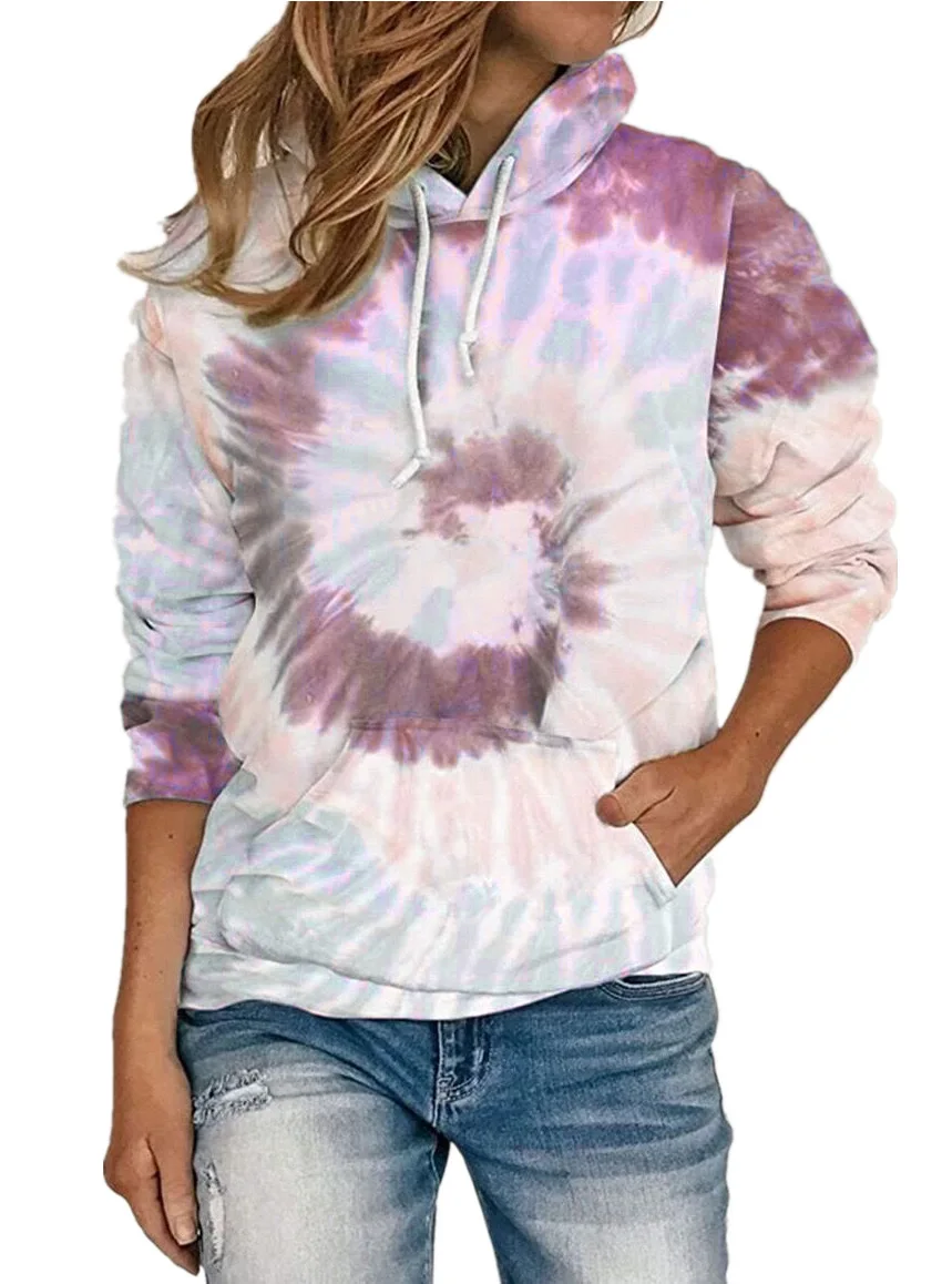 Fall/Winter 2023 Women's Loose Tie Dye Printed Hoodie Long Sleeve Hoodie Fashion Casual Hoodie
