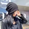 Men Women Hat Solid Color Fashionable Knitted Beanie Hat for Spring Autumn Solid Color Brimless Pile Hat with for Weather 1