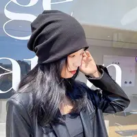 Men Women Hat Solid Color Fashionable Knitted Beanie Hat for Spring Autumn Solid Color Brimless Pile Hat with for Weather 1