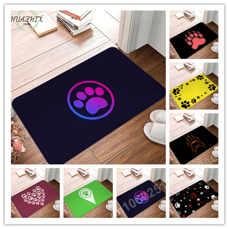 

Animal Cute Paw Print Foot Mat Bedroom Bedside Carpet Anti-Slip Kitchen Bathroom Doormat Balcony Entrance Floor Rug Home Decor