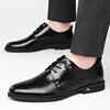 Designer Leather Platform Business Dress Shoes for Men Fashion Soft-soled Casual Spring Autumn Men's Point-toe Wedding Shoes Men 6