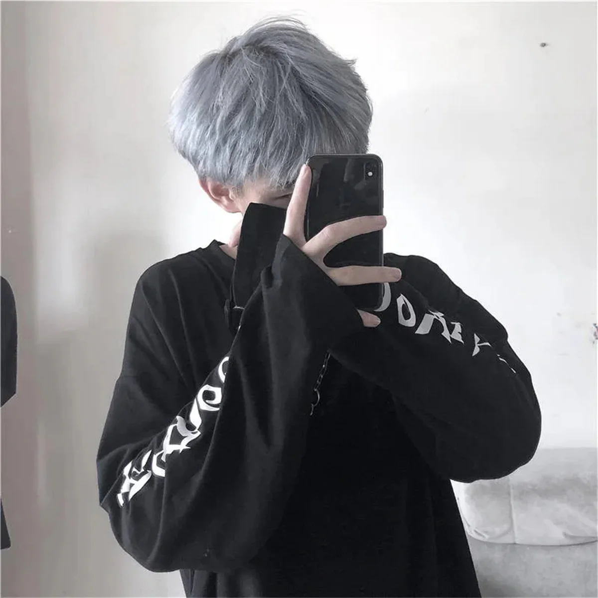 Cool 하라주쿠 Ins Tshirt 힙합 티셔츠 남성 여성 캐주얼 한국 T 셔츠 긴 소매 느슨한 Tshirt streetwear 가을 탑 남성