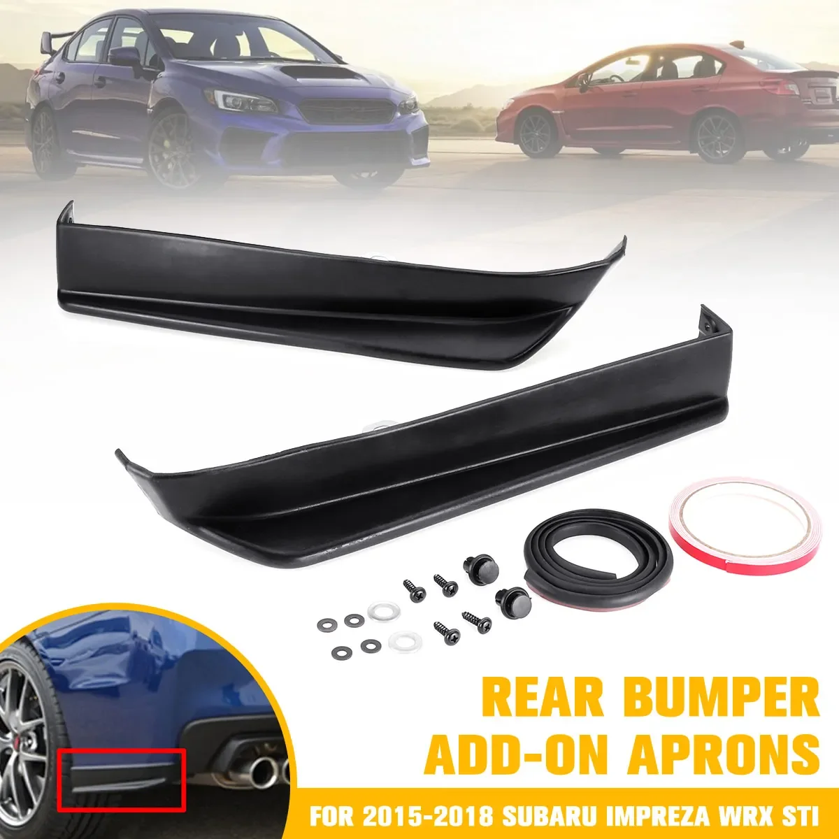 Antigraffio 2Xcar Paraurti Posteriore Lip Wrap Splitter Canard Add-On Grembiuli Laterali Spats Cap Spoiler Per Subaru Impreza Wrx Sti Body Kit