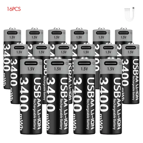 Kuugro Li-ion AAA and AA Rechargeable Batteries USB Lithium-ion 3400mWh 1.5V AA Rechargeable Batteries+1100mWh 1.5V AAA Battery - Image 17