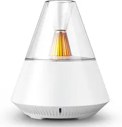 Modern Aromatherapy Essential Oil Diffuser with Candle Flicker Light and Remote Control (White)