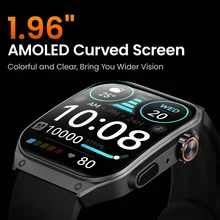 HAYLOU Watch S8 Smartwatch 1.96'' AMOLED Curved Screen BT5.3 Bluetooth Call AI Voice Assistant 20 Days Smart Watches for Men