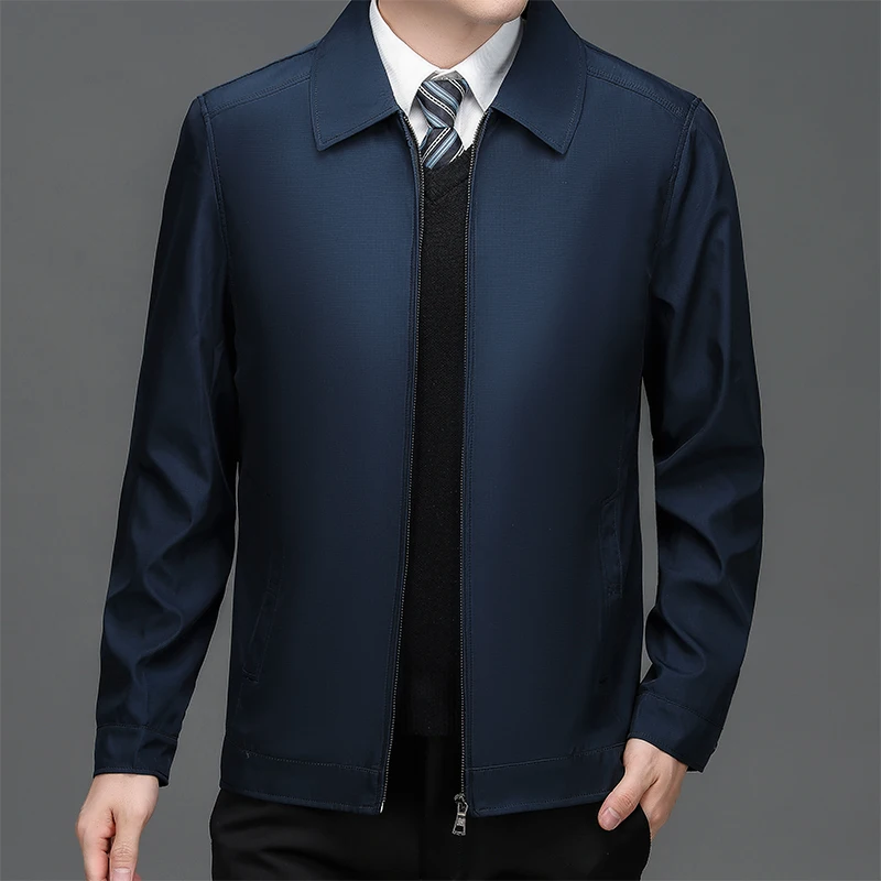 High Quality Fashion Spring Men Business Slim 2024 Men Autumn Jacket Slim Fit Hombre Solid Color Jacket Casual Jackets