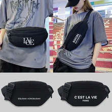 

Waist Packs Shoulder Crossbody Bags Canvas, Daily Picnic, Men and Women New Text Printing Mini Bags Outdoor Sports Chest Bags
