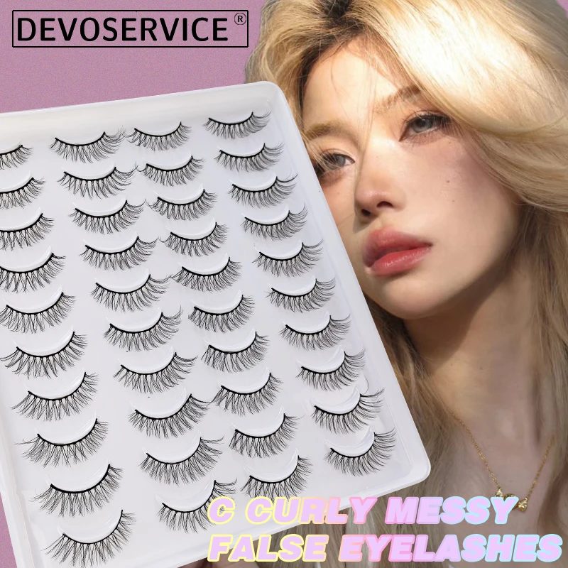 20 Pairs 3D Mink Eyelashes Natural Short False Eye Lashes 100% Handmade Soft fluffy Wispy Eyelash Makeup Faux Cils Wholesale