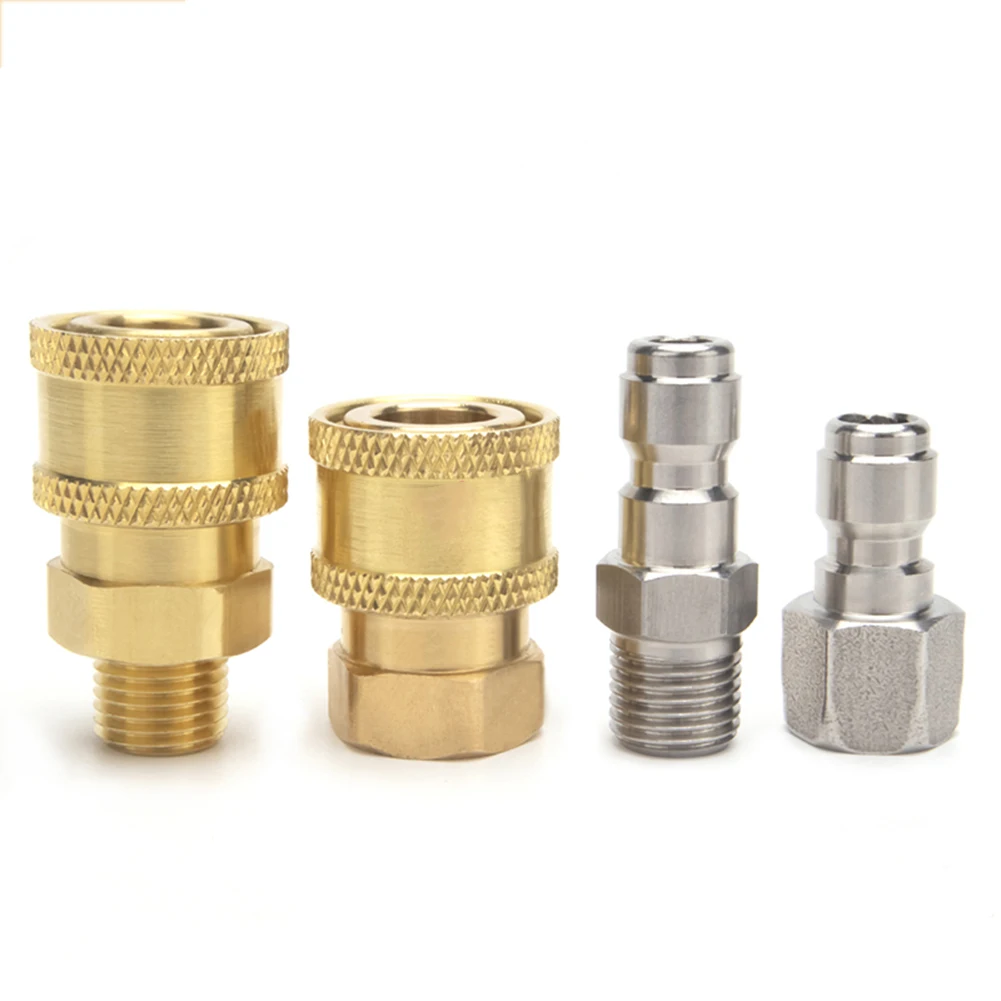 Pressure Washer Connector Coupling Quick Release Adapter 1/4 Male Fitting Connection Car Washing Garden Joints 고압세척기 car washing machine adapter for high pressure washer water connector filter quick connection hose pipe fitting garden tool