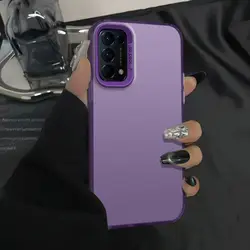 Luxury Metallic Aurora Skin Matte Phone Cover for Oppo Reno5 4G (IMD purple)