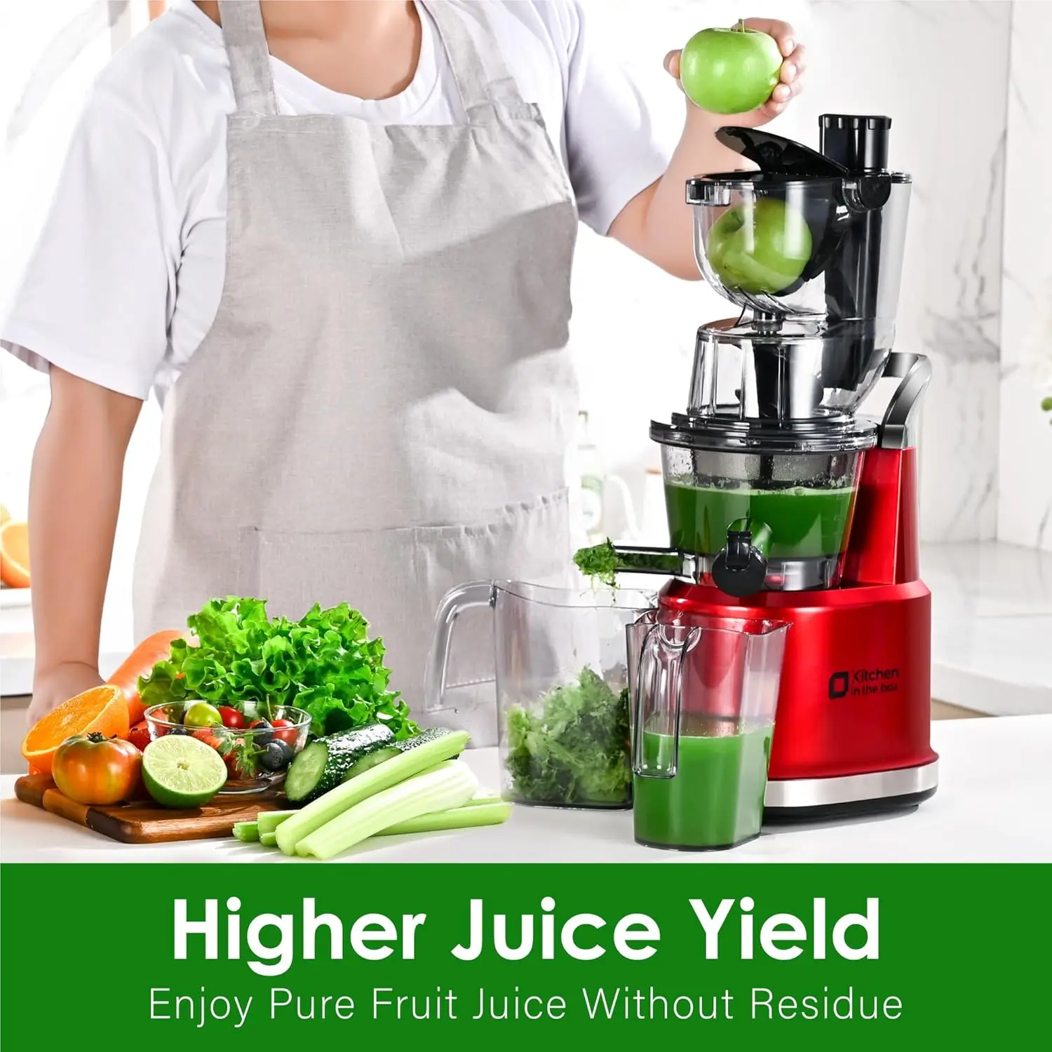 Slow Masticating Juicer Machine, With 3.26" Wide Feed Chute for Whole Fruits 6
