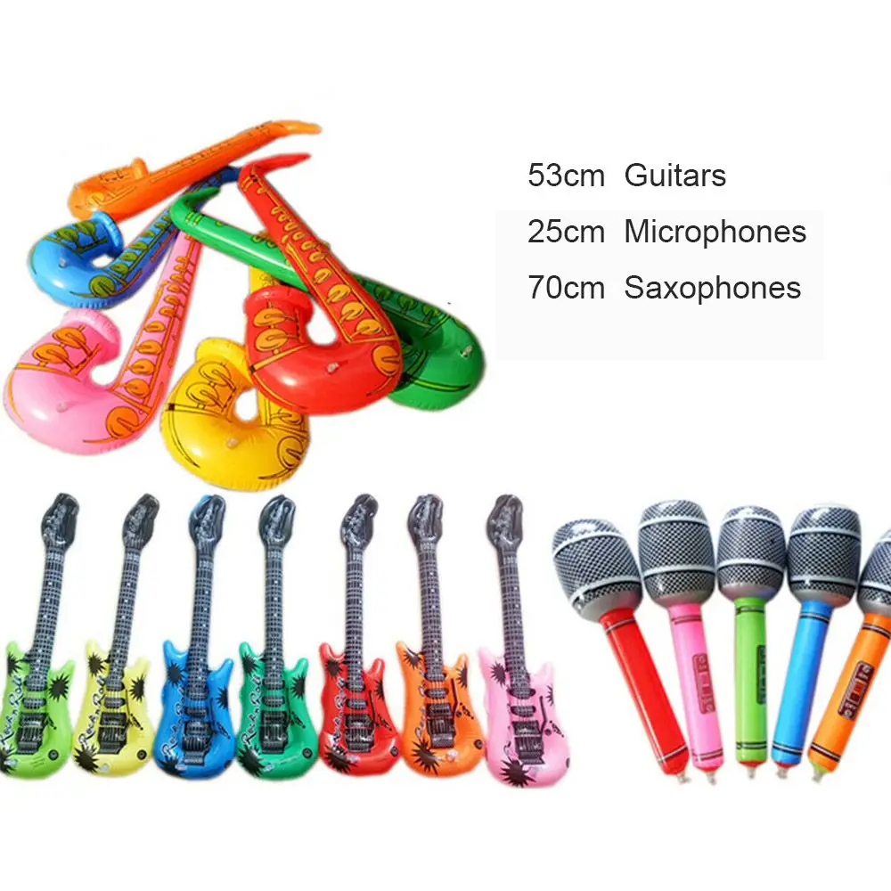15Pcs Inflatable Instruments Toy Music Balloons Set Simulation Instrument Guitars Saxophones Microphones Party Toy 5