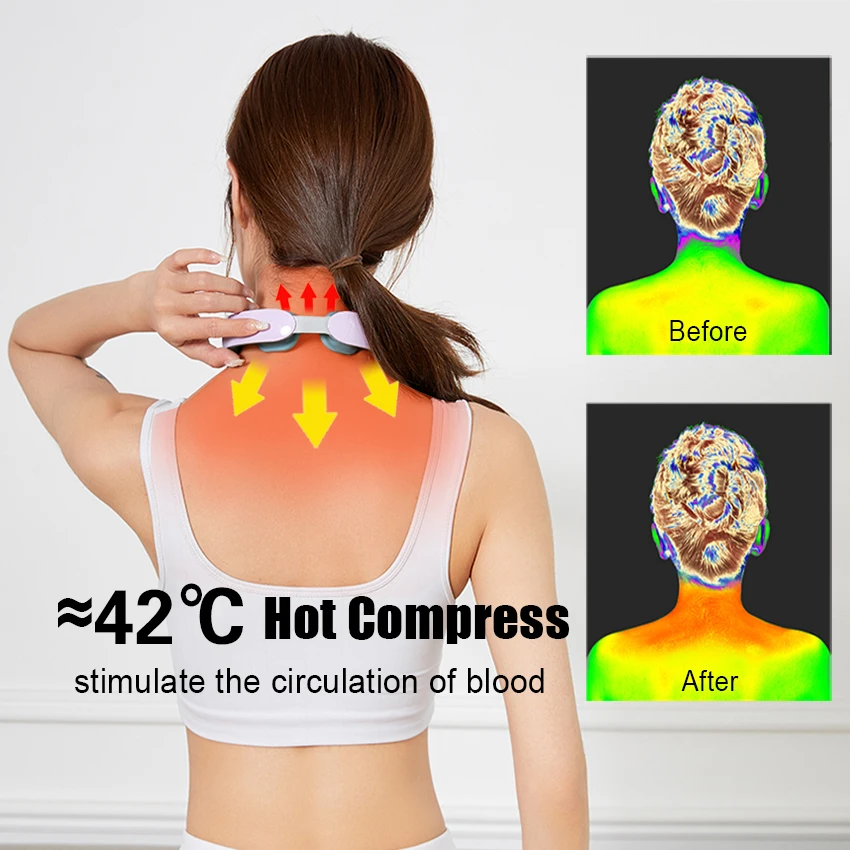 Electric Neck Back Shoulder Warmer Relax Massage Relieve Neck Pain TENS  Shiatsu Deep kneading Mini Neck Massager With Heat - AliExpress