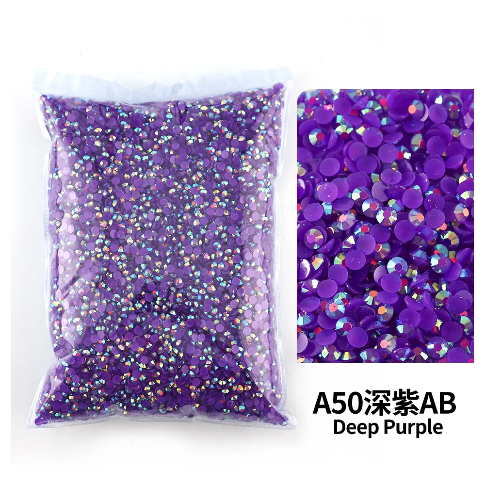 Colorful AB Transparent Resin Rhinestone FlatBacks for Nail Art and Garment Decoration - Bulk Wholesale