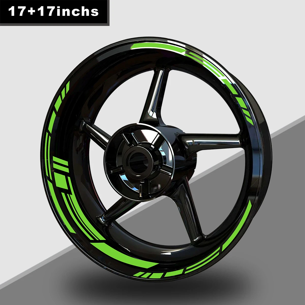 Reflective Motorcycle Wheel Stickers Hub Decal Rim Stripe 17/17 Inchs