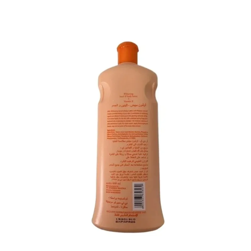 papaya hand bodylotion whitening hand；vitamin E pll s cuull-uia u ROL Whitering Hand & Body Lotion with Papeys mirie