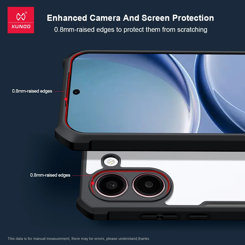 XUNDD Shockproof Clear Acrylic TPU Case with Airbag Corners & Camera Lens Protection