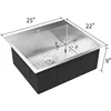25 Inch Top mount Kitchen Sink Drop-in, Farmhouse Kitchen Sink with Sink Protector 18 Gauge, Workstation Sink, 6