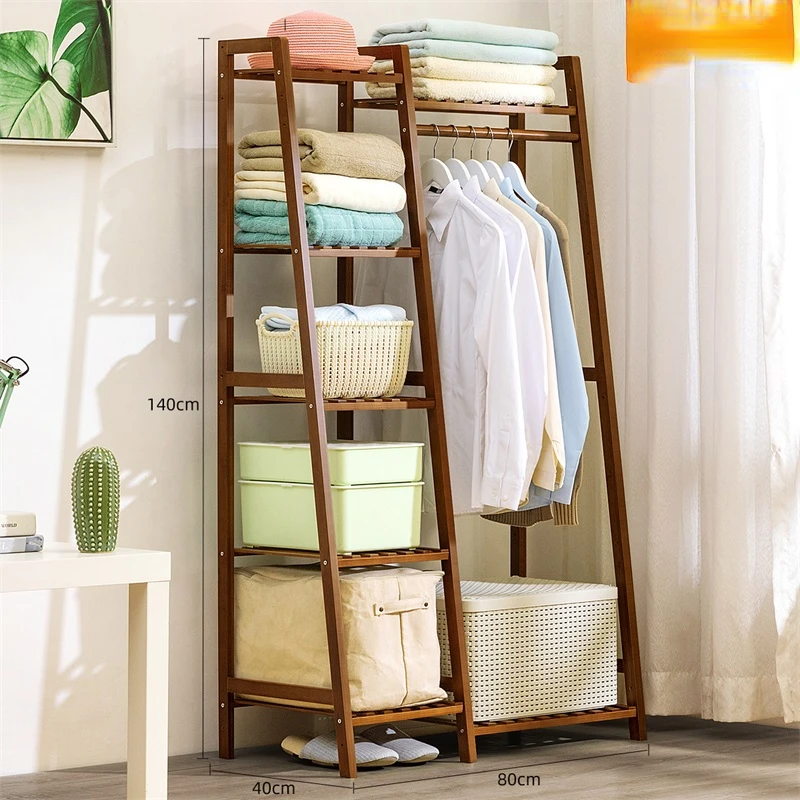 

Wooden Clothing Rack Stand Hanging Garment Nordic Clothing Rail Mattresses Corner Shelf Sideboards Porte Manteau Home Furniture