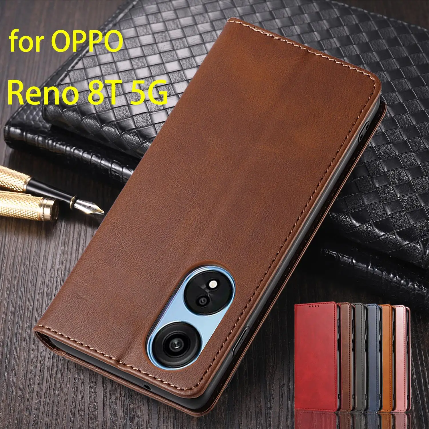 

Магнитный кожаный чехол для OPPO Reno 8 T чехол/Reno8 T 5G 6,7"