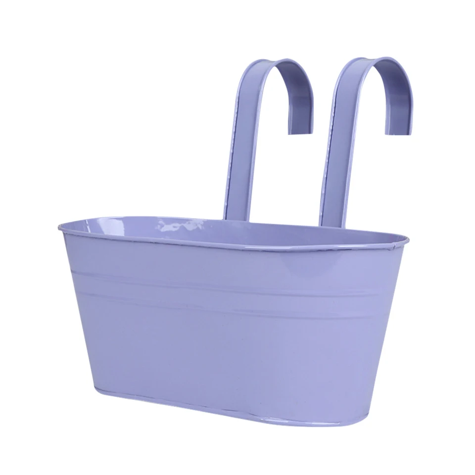 BOFUNX 2pcs Vasi di Fiori da Appendere Vasi di Metallo Esterno Vaso Sospeso Portafiori Pensili con Doppio Gancio Rimovibile per Balcone Recinzione Casa Decorazione
