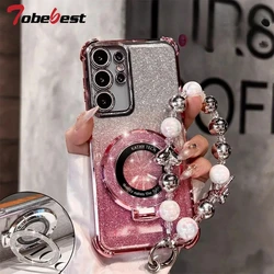 Schokbestendige Glitterschild Armband Telefoonhoes met MagSafe Compatibiliteit