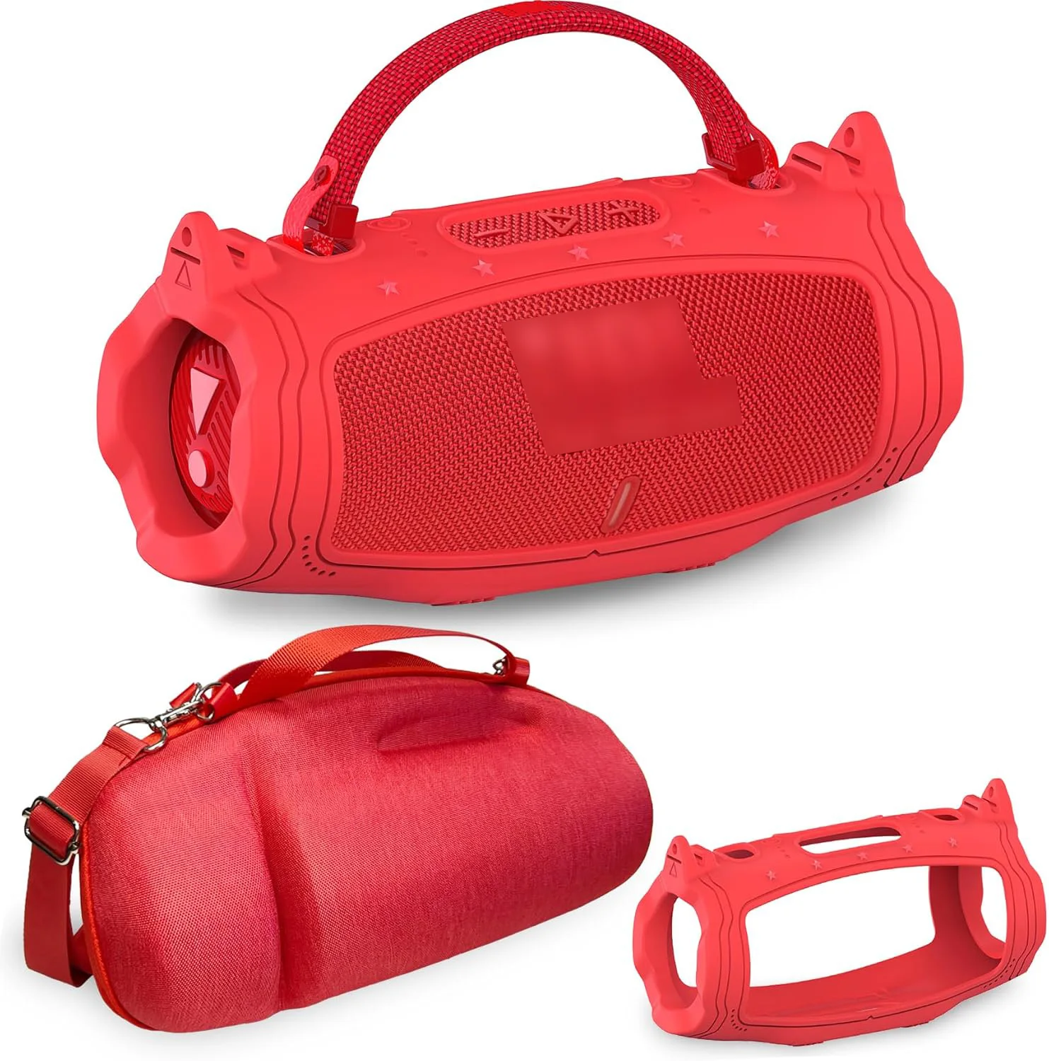 Silicone Protective Cover and Hard Carrying Case and Shoulder Stra for JBL Charge 6 Portable Bluetooth Speaker Accessories