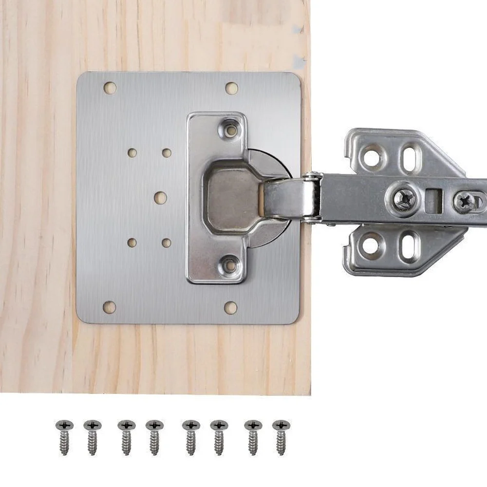 Hinge Repair Plates 10Pc Stainles Steel Kitchen Cupboard Door Hinge Repair Plate Wardrobe Window Door Hinge Repairing Fixing Tool Furniture Hardware