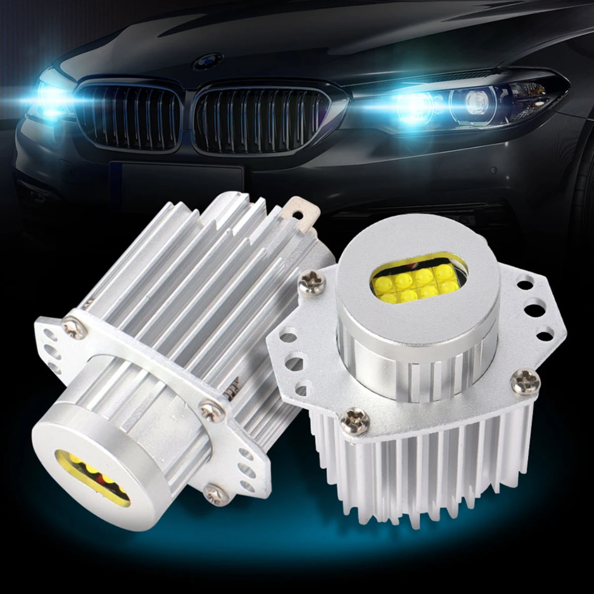 Sukioto 1 Pair 80w E90 Angel Eyes Led Bulbs E91 6500k White E90 Led