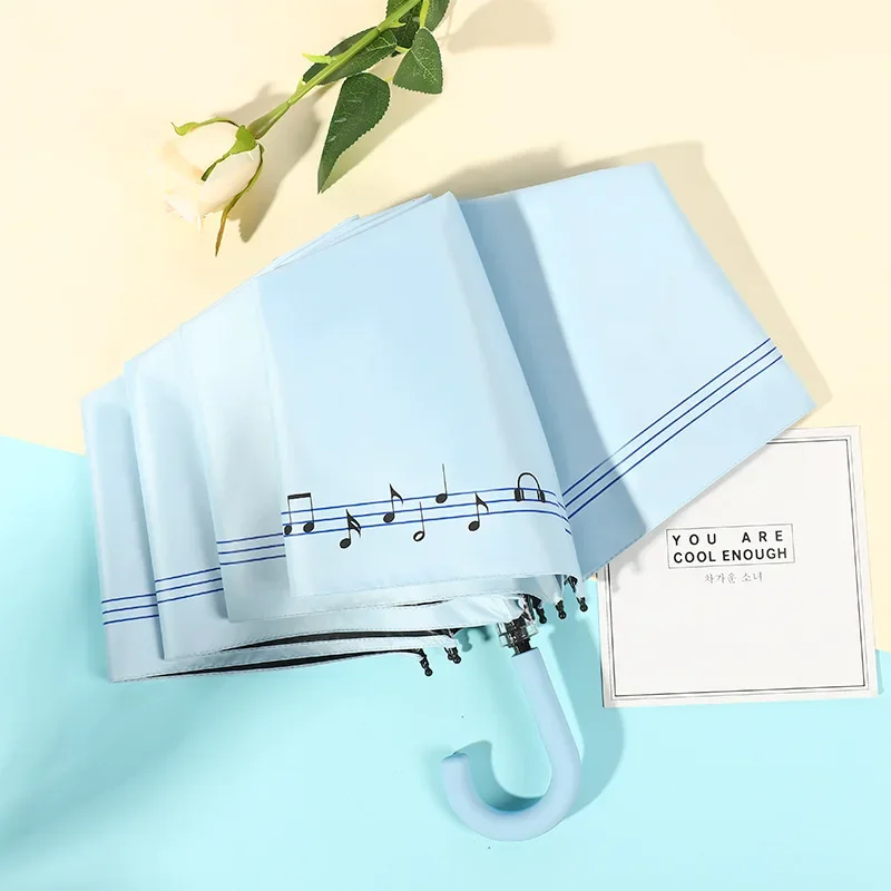 Folding Umbrella for Women and Girls, Thick Sun Umbrella, Anti-Ultraviolet Sunshade, Black Coating, UV Umbrellas, Kids