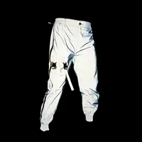 Holographic Reflective Rave Cargo Pants Streetwear Unique Men's Reflective Rave Bottoms Festival Fit 1