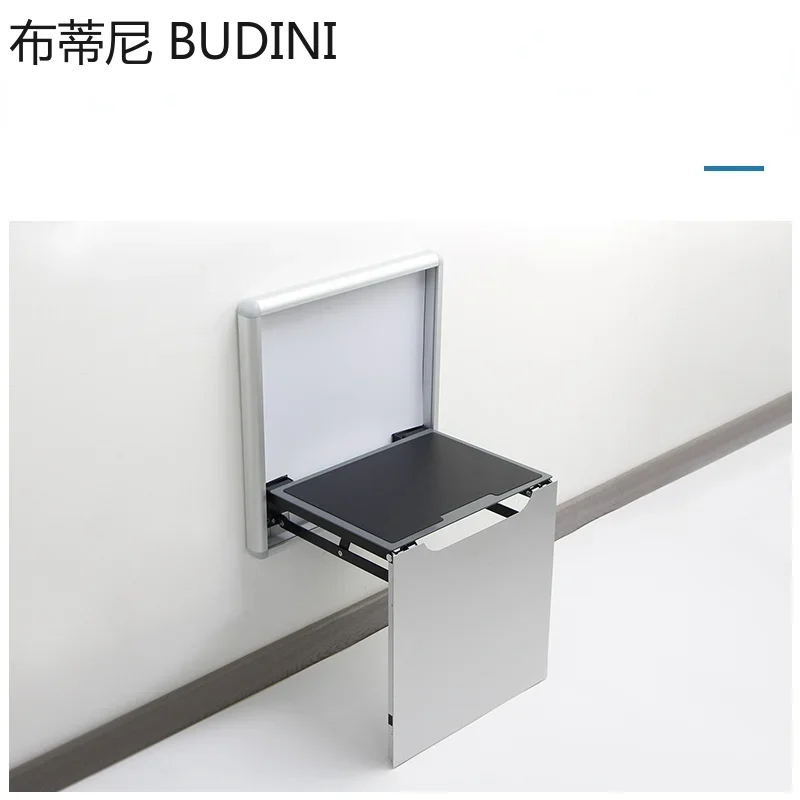 Wall Mounted Household Ultrathin Folding Chair Casual Porch Shoe Back Chair Folding Stool Step Stool Aluminium Home Furniture