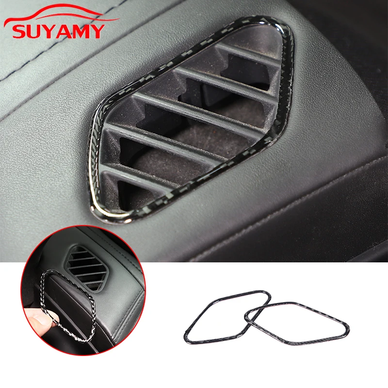 

Soft Carbon Fiber Car Dashboard Air-Outlet Frame Trim Stickers For Jaguar F-TYPE 2013-2022 Auto Interior Accessories