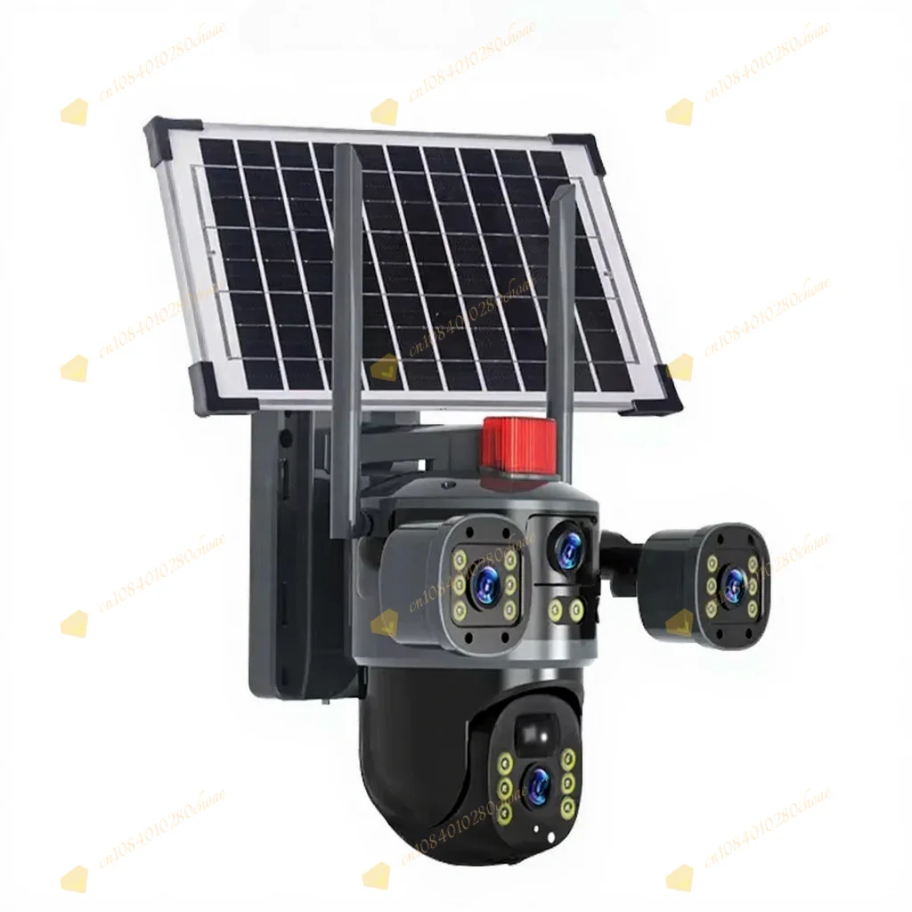 App 4G Solar Camera Three Lens Three Picture HD Motion Detection IP66 Waterproof