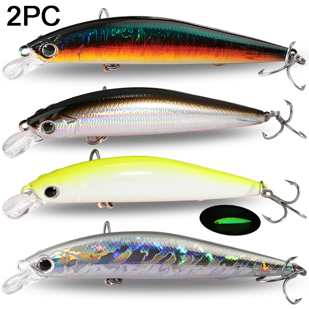 GOBAI 11,4 cm 13g Professionelle Qualität Magnet Gewicht Suspensio Minnow Kurbel Heißer Modell Angeln Köder Wobbler 2PCS künstliche Köder