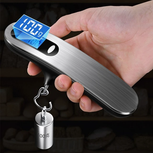 50kg CD Digital Luggage Scale Portable Electronic Scale Weight Balance  Suitcase Travel Bag Hanging Steelyard Hook Fishing Scale