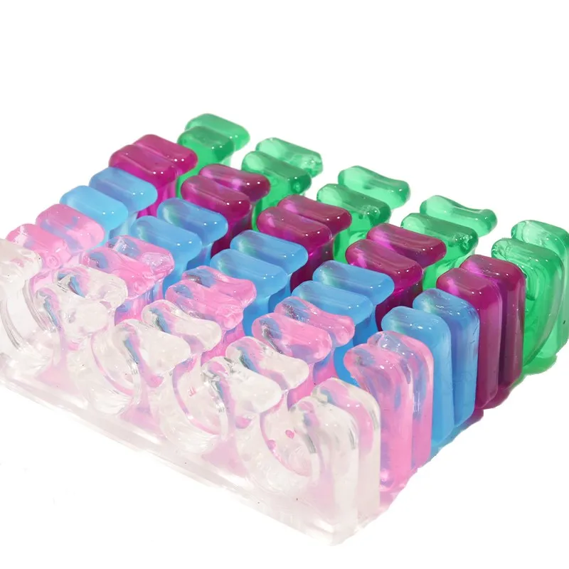 2Pcs Lot Soft Silicone Finger Toe Separator 5 Colors Feet Care Nail Tools Manicure Pedicure Foot Braces Support Assistant Polish
