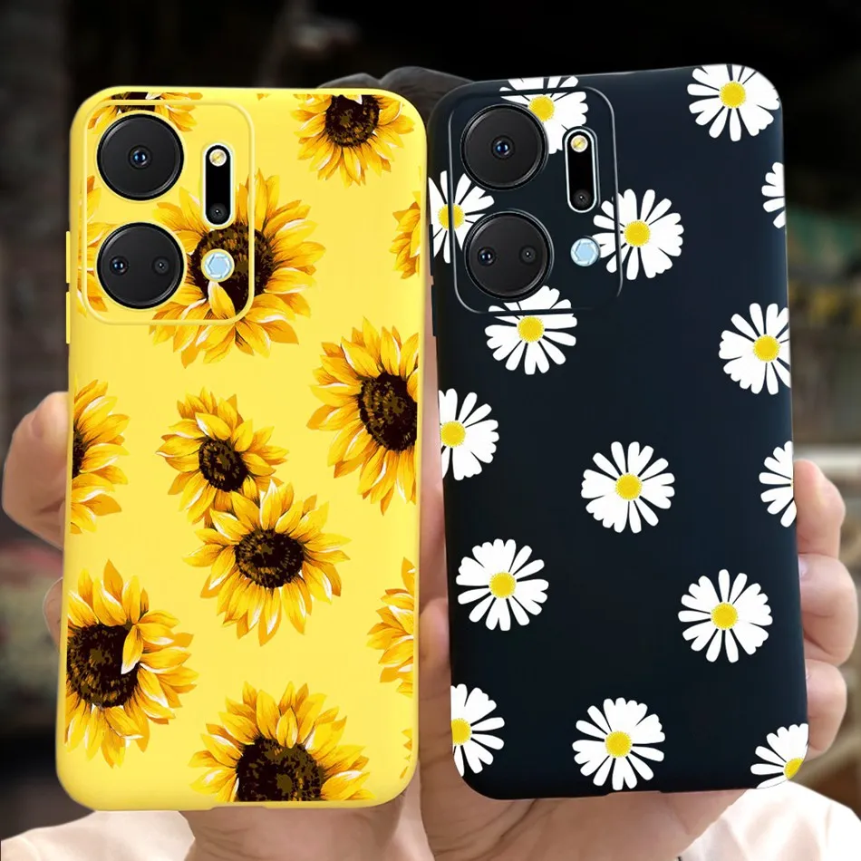 Beautiful Girl Sunflower Soft Silicone Bumper Phone Case