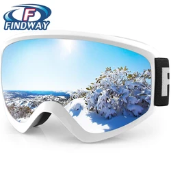 Findway Ski Goggles Snow Snowboard Goggles OTG Anti-Fog Winter with 100% UV Protection Lens for (8-14) Youth Junior Girls Boys