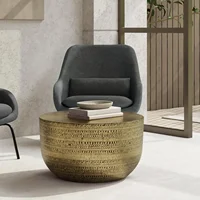Johnsen Boho 30 Inch Wide Metal Coffee Table in Antique Gold, Fully Assembled, for The Living Room and Bedroom 2