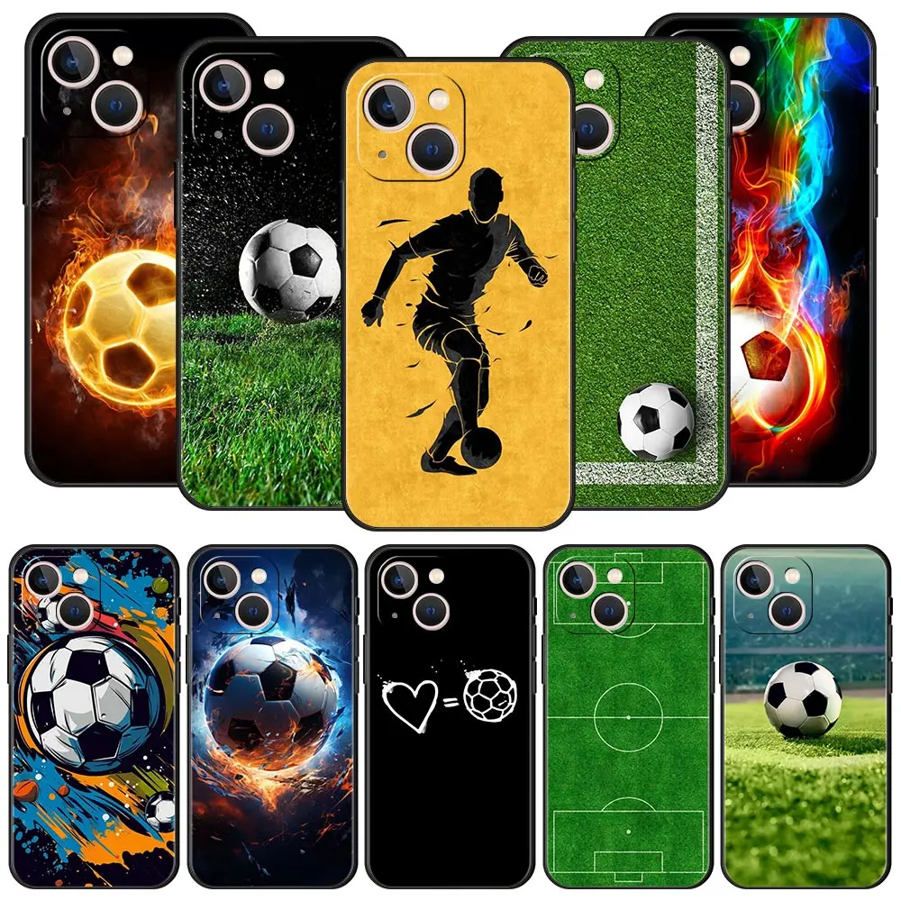 Luxury Black Protection Cover - Football Passion Soccer Ball Design Phone Case