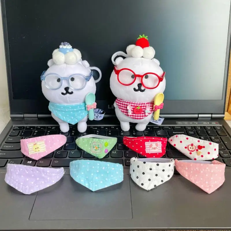 1Pc 22 Kinds Cute Mini Saliva Towel Doll Clothes Suitable For 10cm Cotton Doll Triangle Scarf Decoration