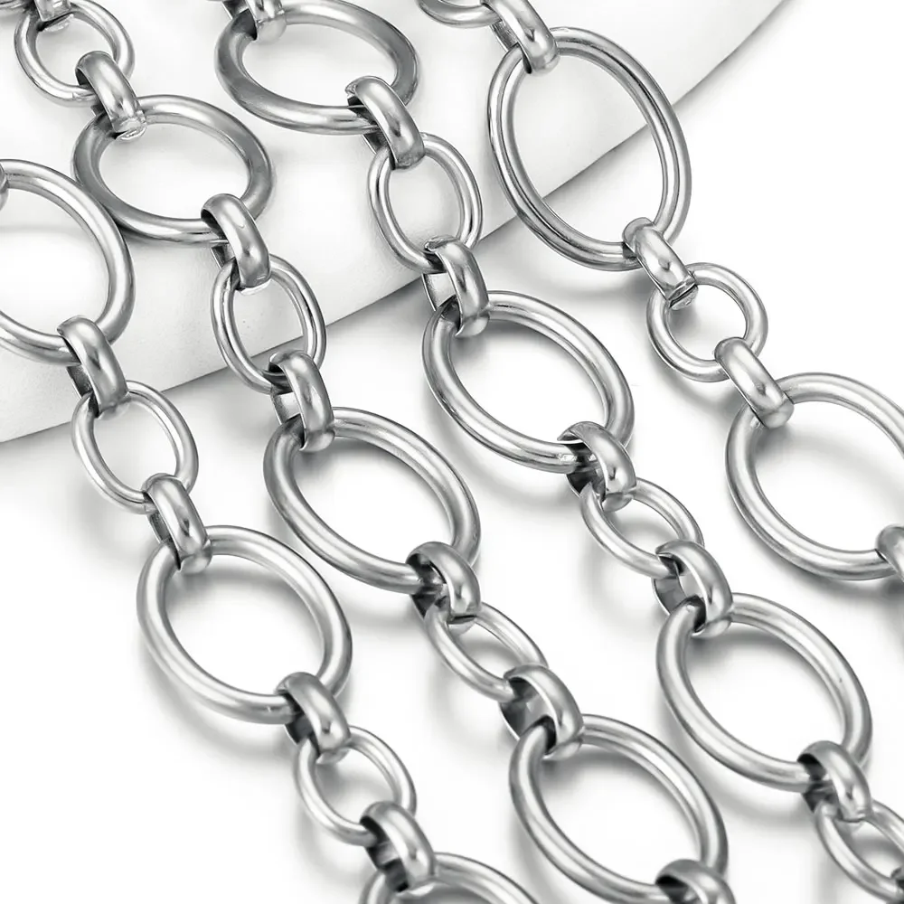 Rotolo Catena Per Gioielli In Acciaio Inox 5 Metri - Maglia Ovale Per Creazioni Fai Da Te, Collane, Bracciali, Argento