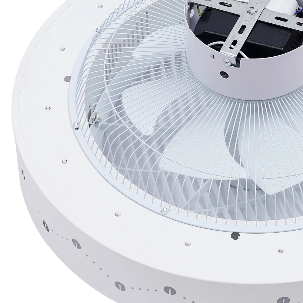 LOYALHEARTD Modern Ceiling Fan Light LED Invisible Acrylic Bladeless Chandelier Fan with Remote Control For Living Room Home