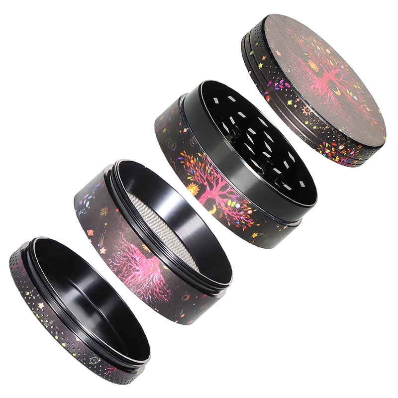 Herb Grinder Metal 4 Layer 50MM 2 Inches Smoke Accessories Cigar Zinc Alloy Pattern Travel Gift