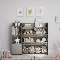 Bookshelf, Kids Playroom Organization Shelving Unit with Removable Storage Bins & Safety Anti-Tip 1